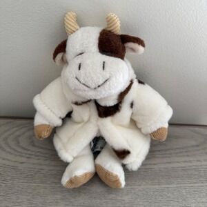 Russ Berrie "Moocella" Plush Cow Vintage‎ Soft Stuffed Animal Brown & White